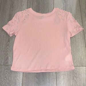 Cropped pearl top